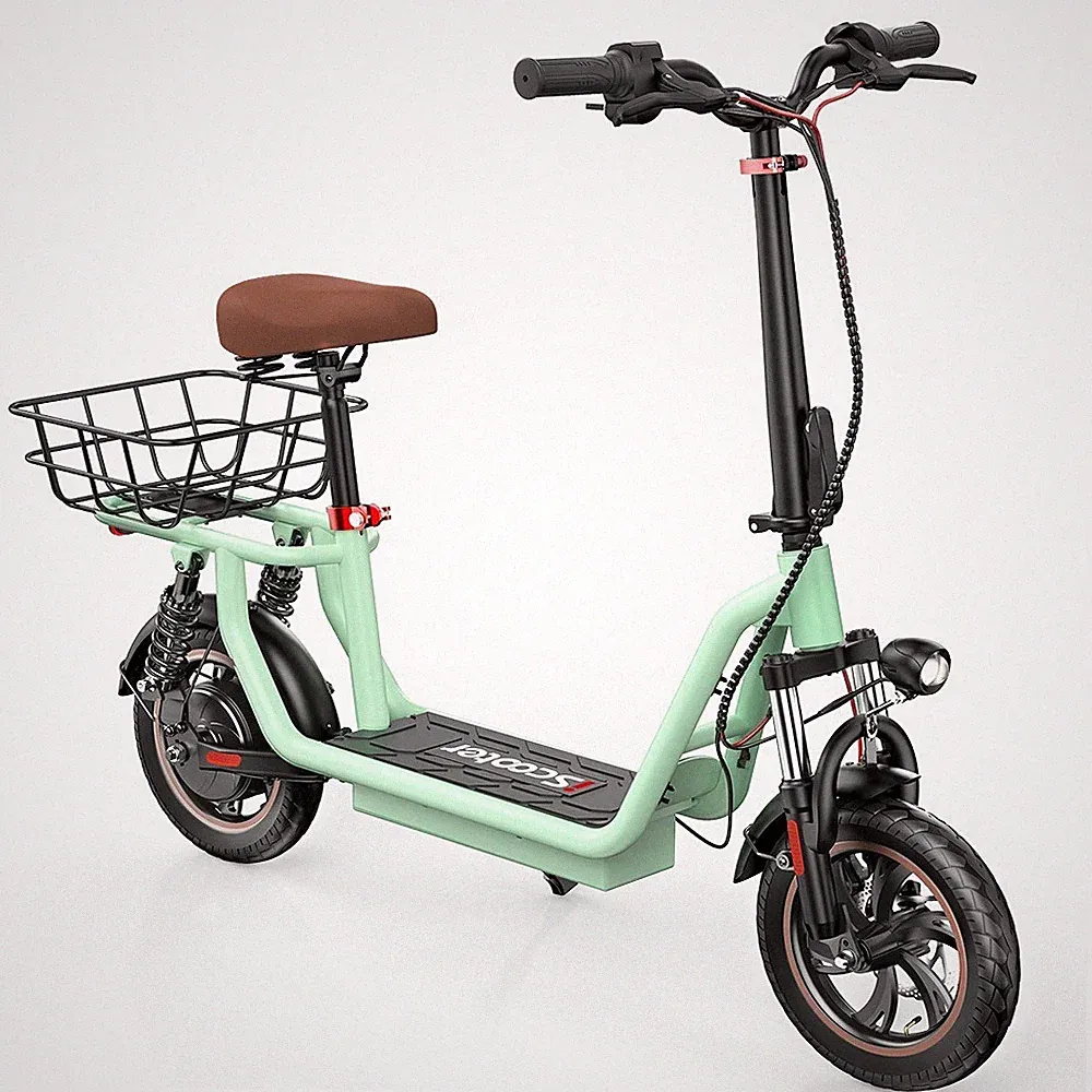 iScooter i12 500W Elektroroller mit Korb Vollfederung 12 Zoll E-Scooter 20km/h