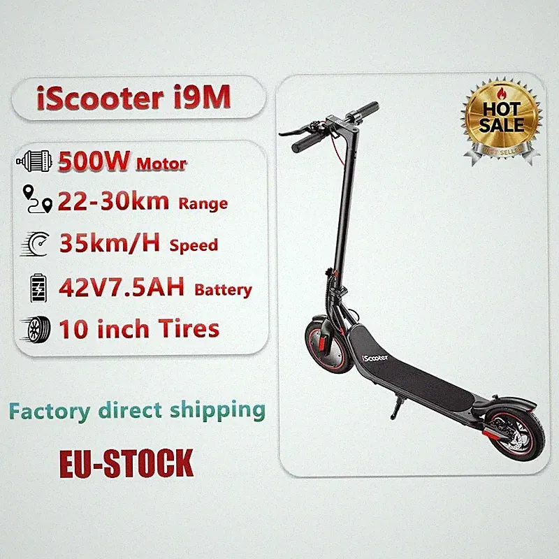 iScooter i9M 10" 7.5AH Elektroroller 500W 42V 35km/h Klappbar E-Scooter mit APP