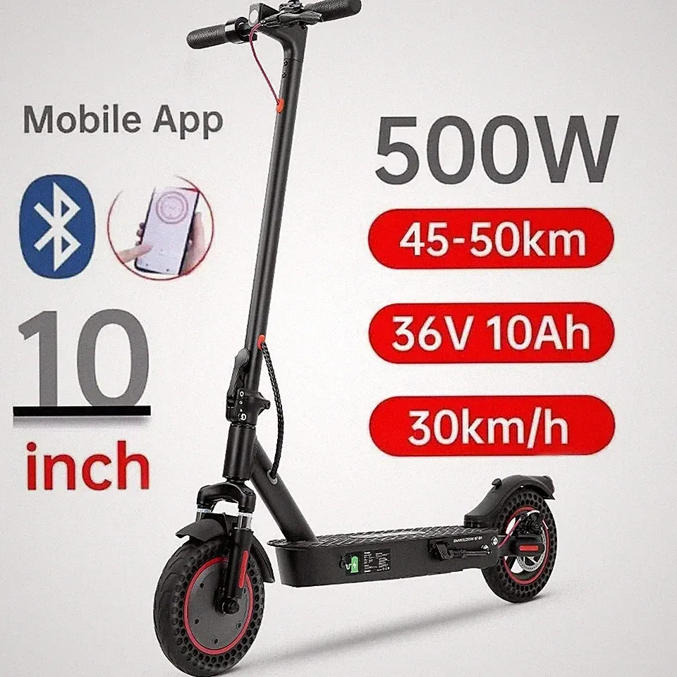 iScooter i9Max 500W Elektroroller 10AH 50KM Klappbar E-Scooter 10 Zoll mit APP