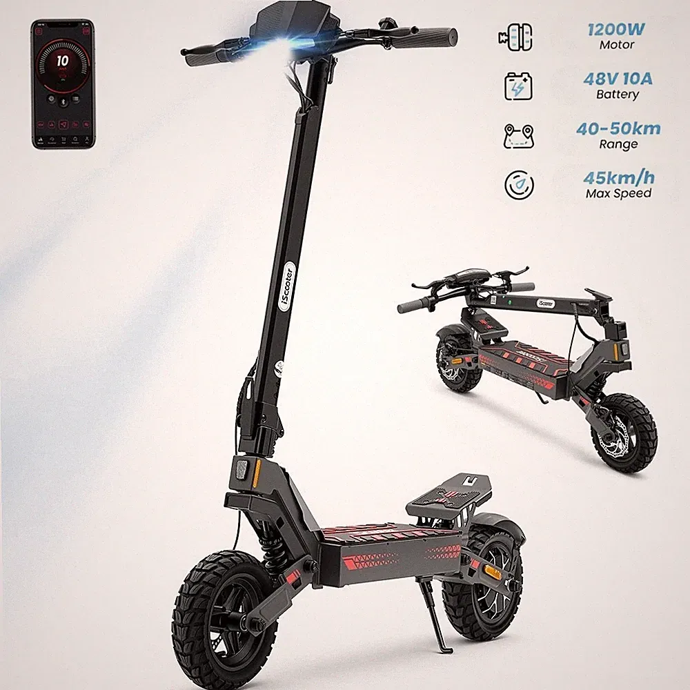 iScooter iF1 10Zoll Elektroroller 1200W 10AH 45km/ H E-Scooter Off-road E-Roller