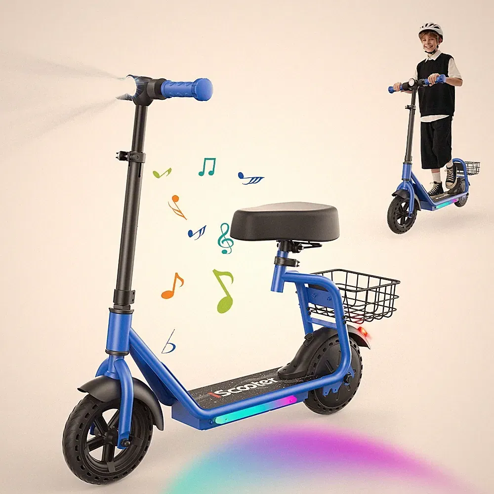 iScooter iK7 Kinder E-Scooter 250W 20km/H 2in1 Elektroroller mit Sitz & Korb