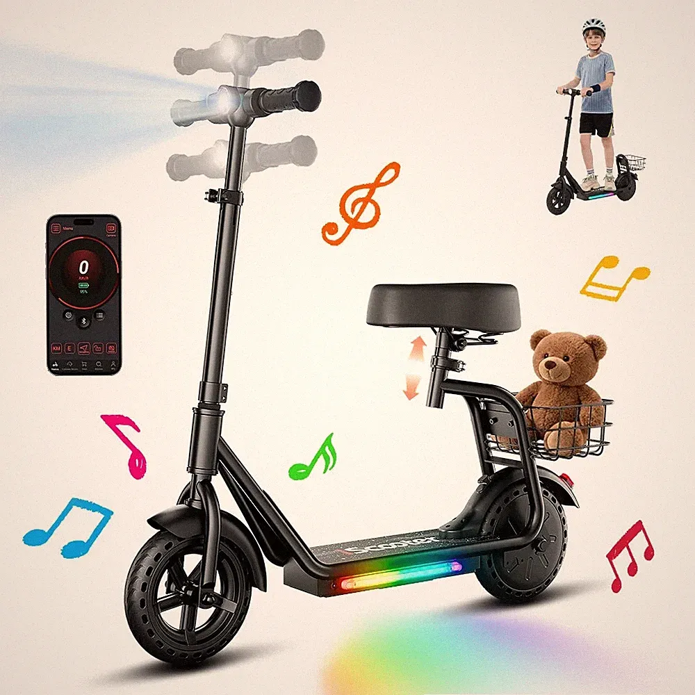 iScooter iK7 Kinder Elektroroller 250W 2in1 E-Scooter 20km/H mit Sitz & Korb