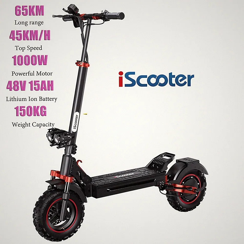 iScooter iX5S 1000W Elektroroller 11 Zoll 150KG 45km/h E-Scooter 65KM Faltbar