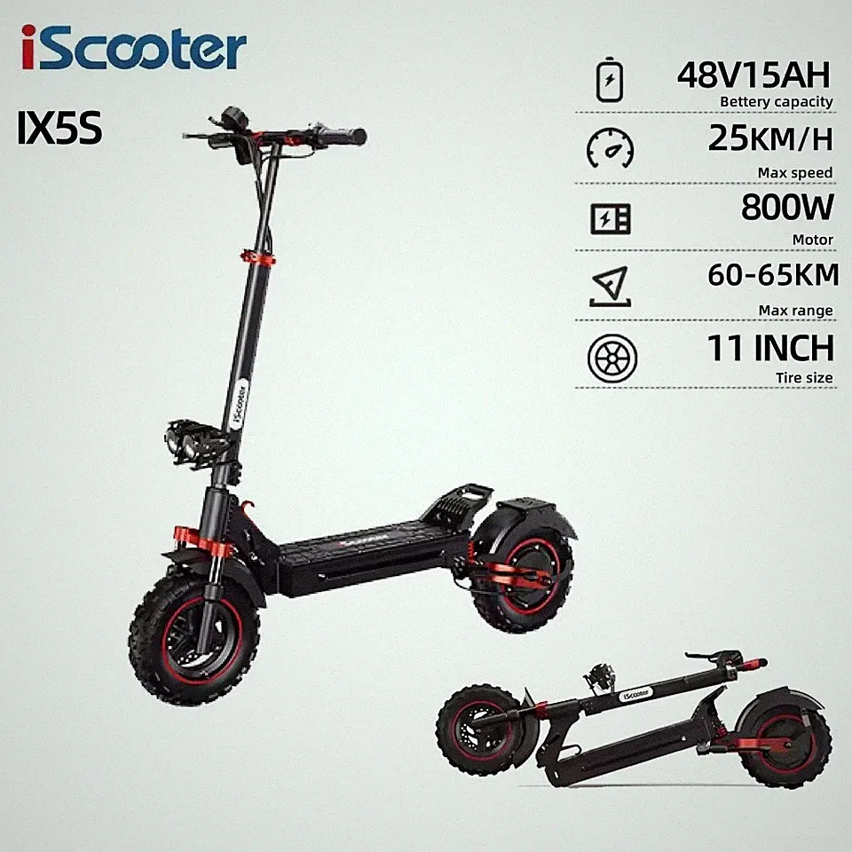 iScooter iX5S 11" Elektroroller Offroad 48V 15AH 40Mile 1000W Klappbar E-Scooter