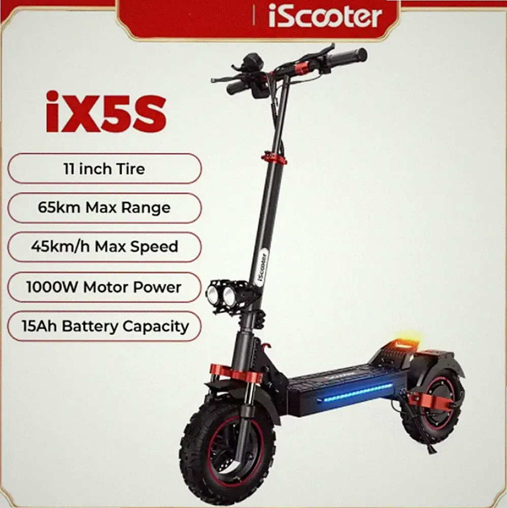 iScooter iX5S Elektroroller 1000W 45AH E-Scooter 45km/h E-Roller 150KG Faltbar