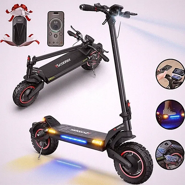 iScooter iX7 PRO E-Scooter 2000W 48V/17,5AH Offroad Elektroroller 10 Zoll 60KM/H