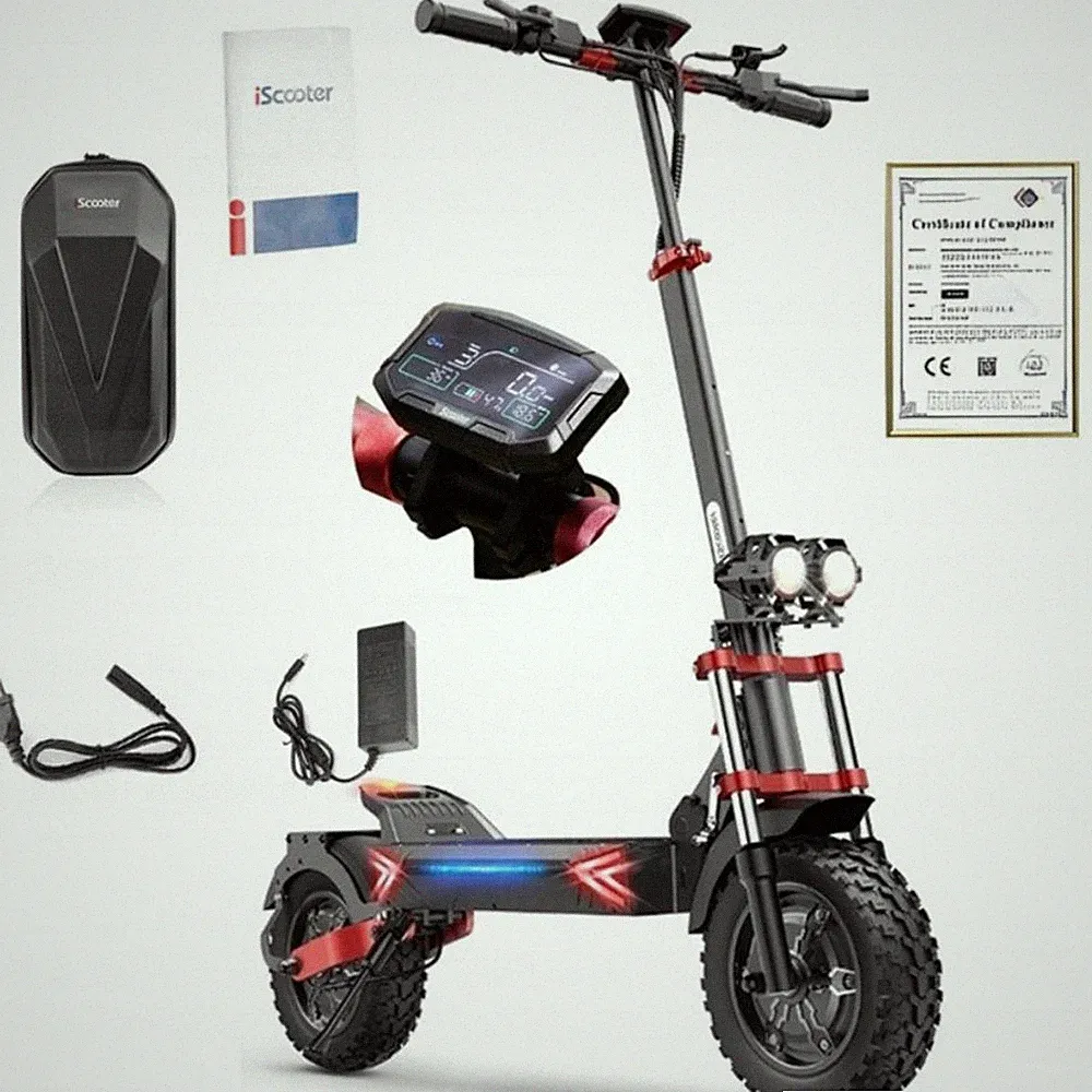 iScooter IX8 Elektroroller 2400W Doppelmotoren 48V 20AH 12'' E-Scooter Bis 60kmh