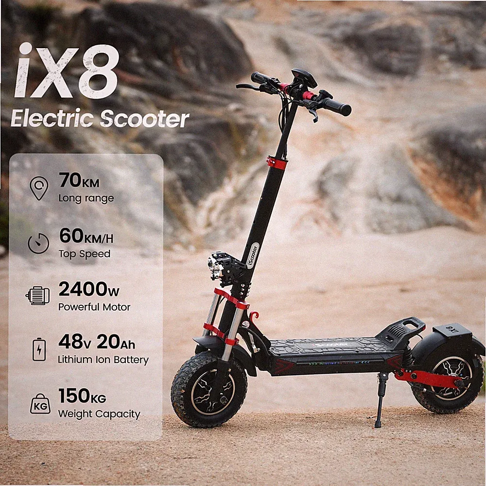 iScooter Offroad Elektroroller 12 Zoll 2400W Dual motor E-Scooter 60kmh 150KG