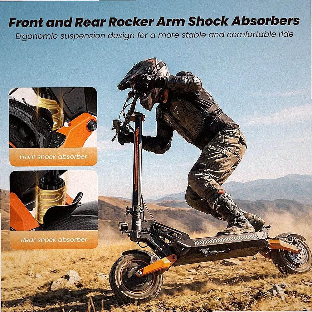 iScooter W12 Elektroroller 3000W 52V/25AH E-Scooter 70km/h 11" Offroad E-Roller
