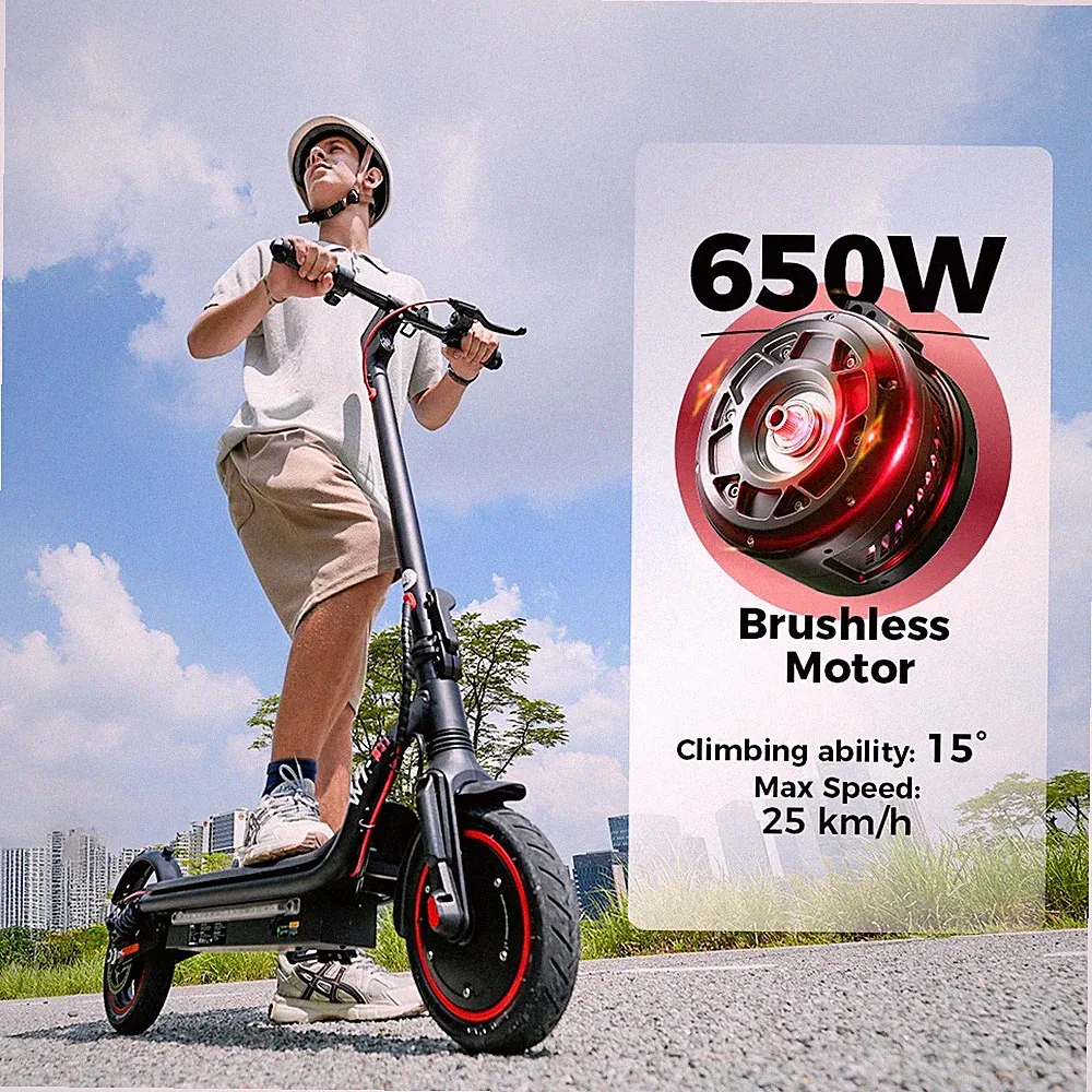 iScooter W7 E-Scooter Offroad 650W Elektroroller 35km/h Faltbar 120KG 40KM