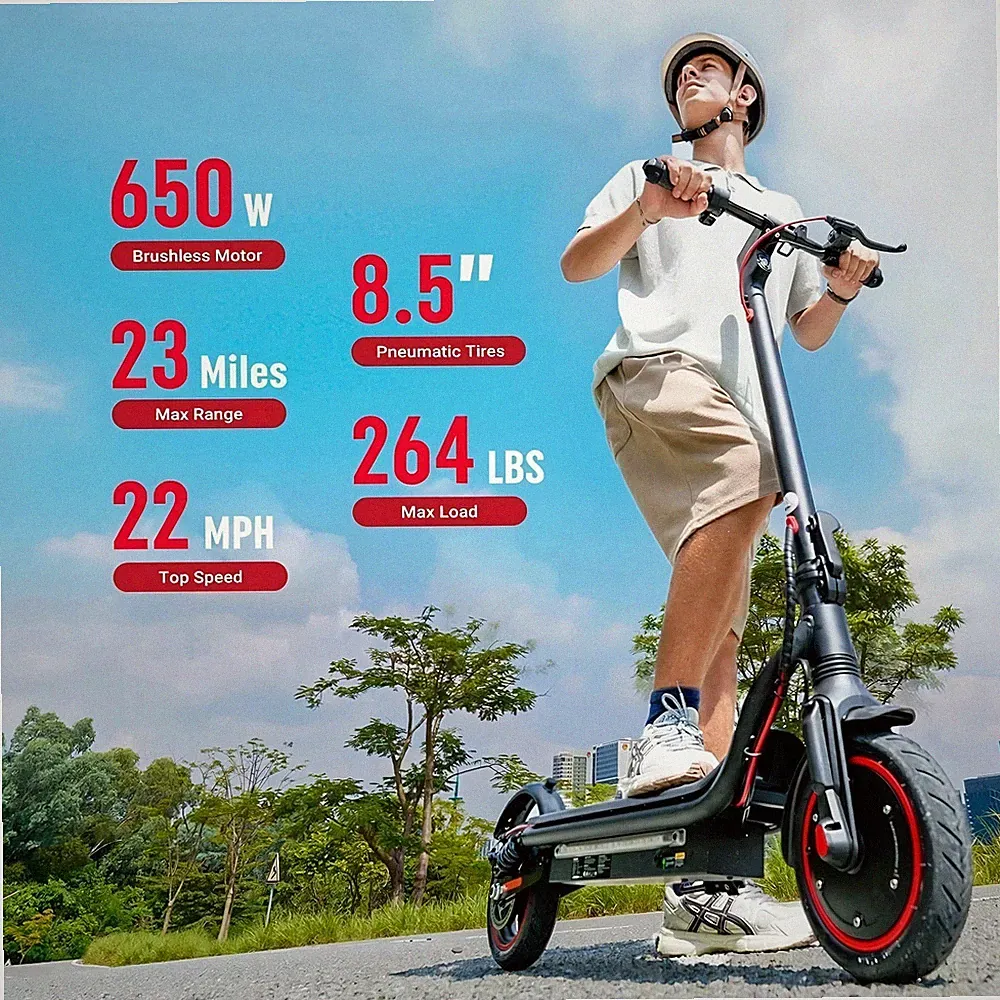 iScooter W7 Offroad E-Scooter 650W Faltbar Elektroroller mit APP bis 40KM 120kg
