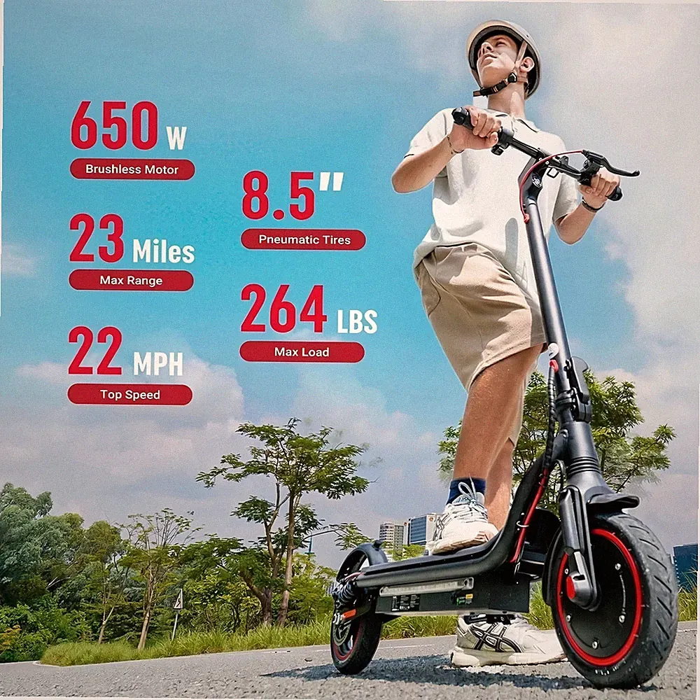 iScooter W7 Offroad Elektroroller 650W 35kmh E-Scooter Faltbar Bis 37KM E-Roller