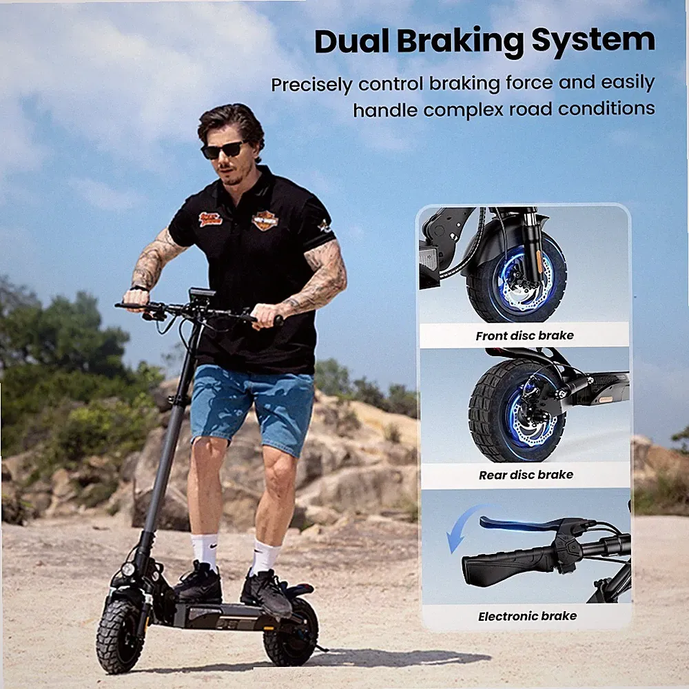 iScooter W9 Elektroroller 1000W 13AH 45KM Offroad E-Scooter 10 Zoll Mit APP