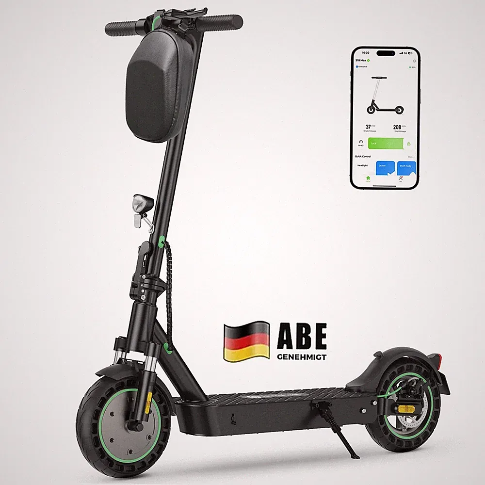 Isinwheel ABE-S9MAX Elektroroller, 40 km Reichweite, Steuerung per App und zusam
