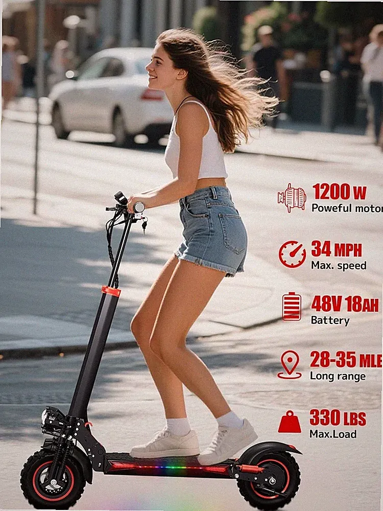 J11 MAX Elektroroller Mit Sitz 11 Zoll 1200W 18Ah Klappbar OffRoad E-Scooter NEU