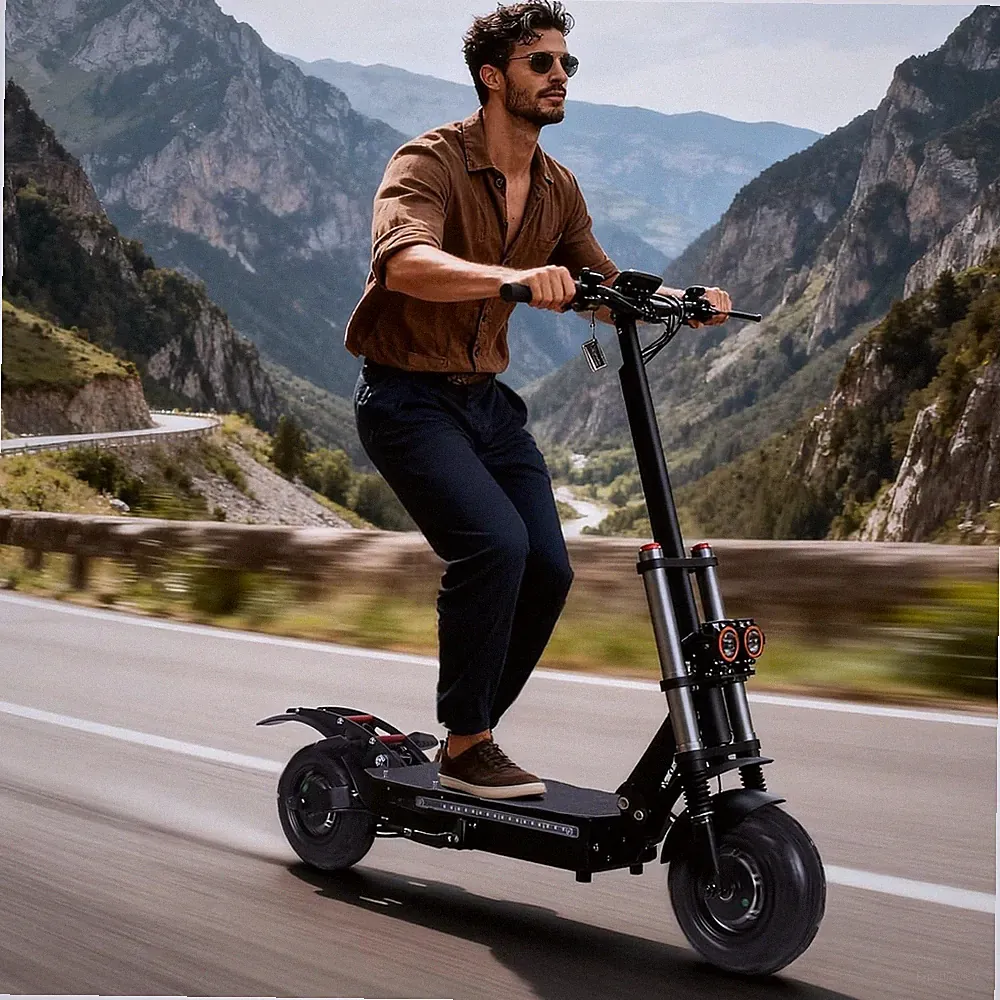 J30Max E-Scooter 6000W 60V 38Ah 11'' Offroad Elektroroller Bis 85 km/h E-Roller