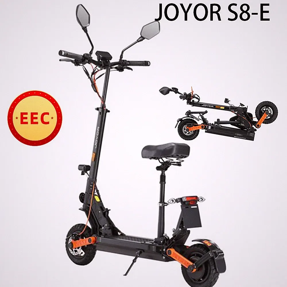 JOYOR S8-E Elektroroller 10" Verstellbarer Sitz 500W 26AH Faltbarer E-Scooter DE