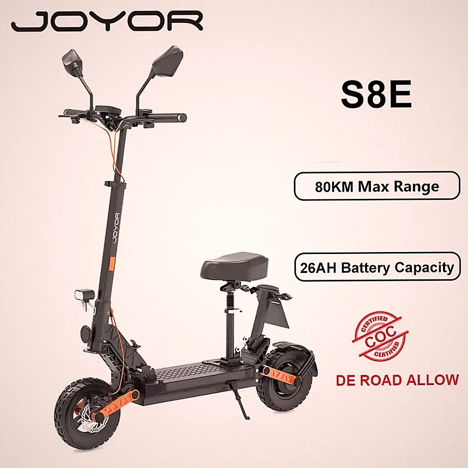 Joyor S8E 10 Zoll E-Scooter mit Straßenzulassung 48V 26AH Elektroroller Mit Sitz