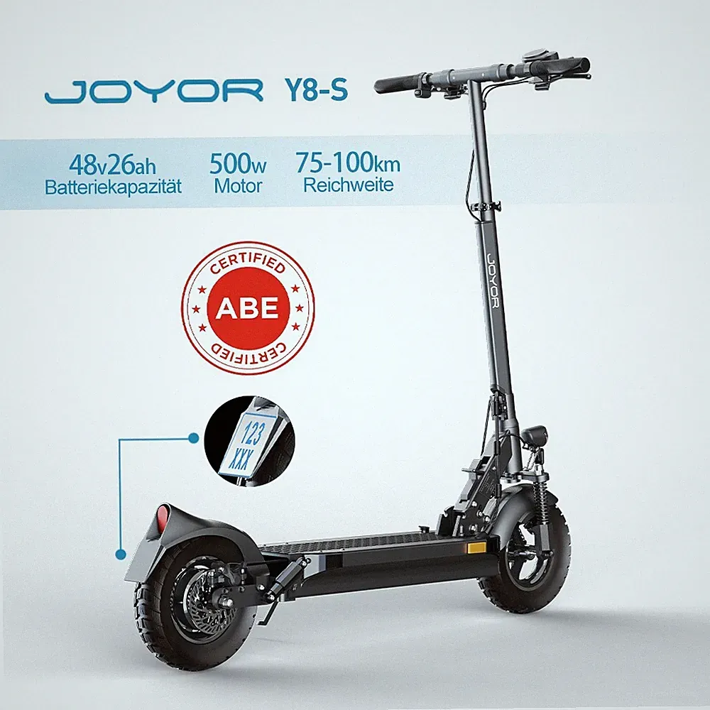 Joyor Y8-S ABE E-Scooter Reichweite 500W Elektroroller 20AH mit Straßenzulassun