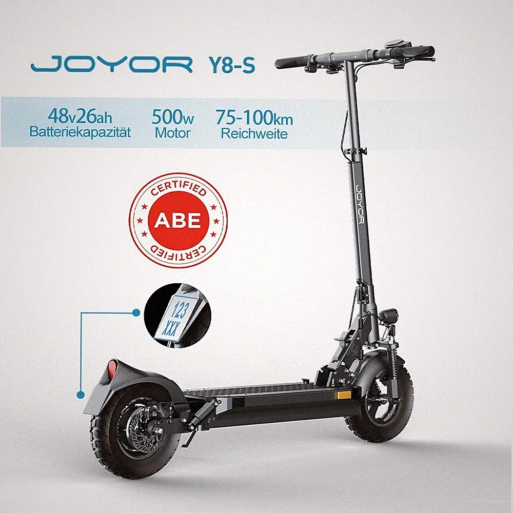 Joyor Y8-S E-Scooter mit Straßenzulassung 80km Reichweite 500W Elektroroller