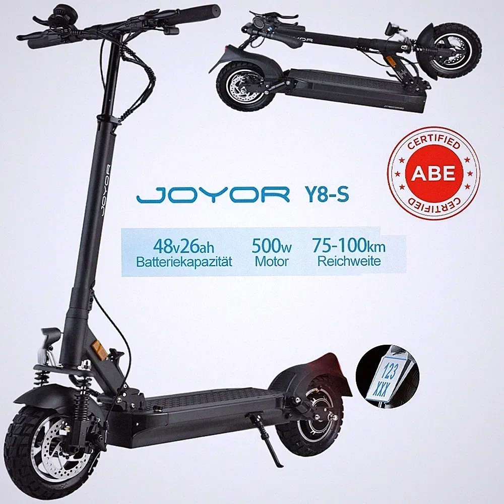 Joyor Y8S ABE 500W E-Scooter mit Straßenzulassung 100km Reichweite Elektroroller
