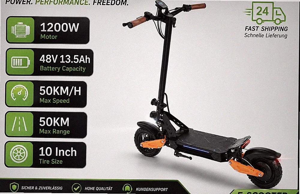 JUICEASE Q67 Elektroroller 48V 13,5AH Hochleistungsakku 50KM Offroad-Roller