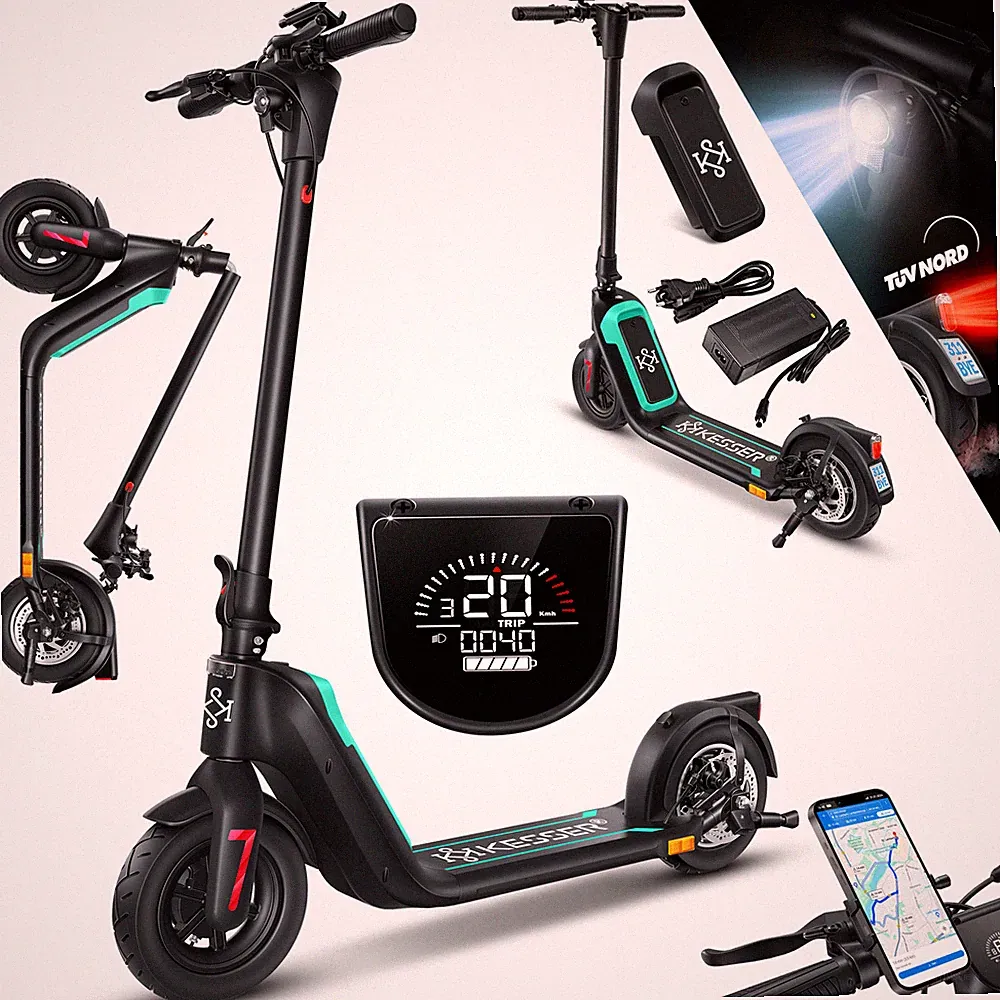 KESSER® E-Scooter Straßenzulassung 10" Elektroroller 40km eScooter 120kg 20km/h