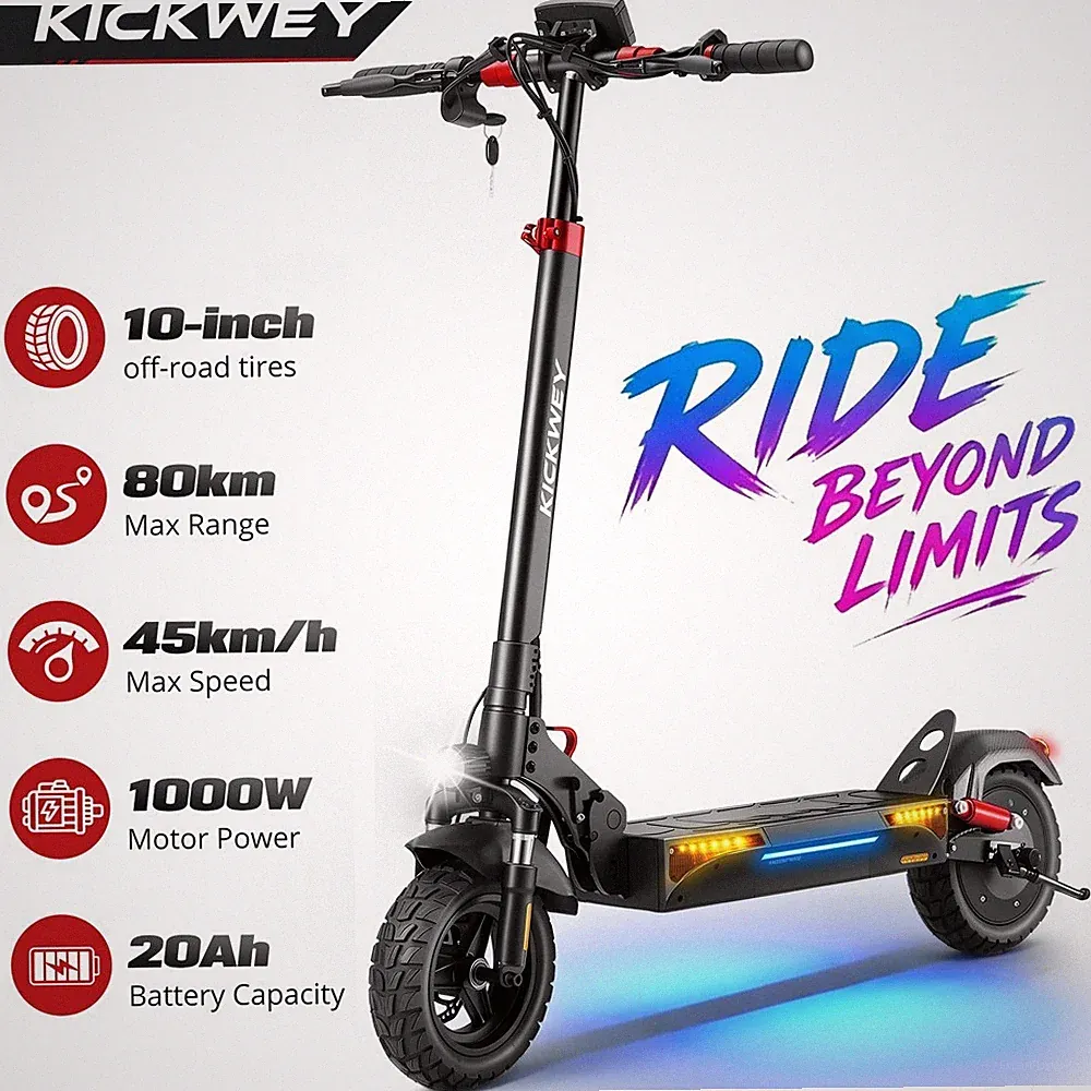 KICKWEY T4 E-Scooter 45km/h 48V 20AH E-Roller 10 Zoll Klappbar Elektroroller
