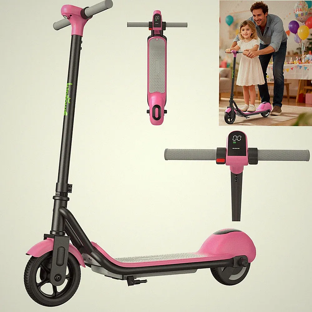 KIDDOWE Elektroroller Kinder 130W E-scooter Alter 6-12 LED Kinderroller 14 km/h
