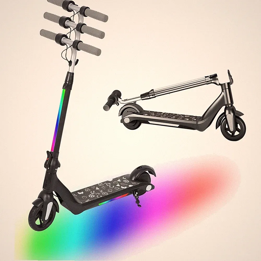 Kinder E-Scooter Elektroroller Klappbar 6-14 Jahre Gummi Reifen
