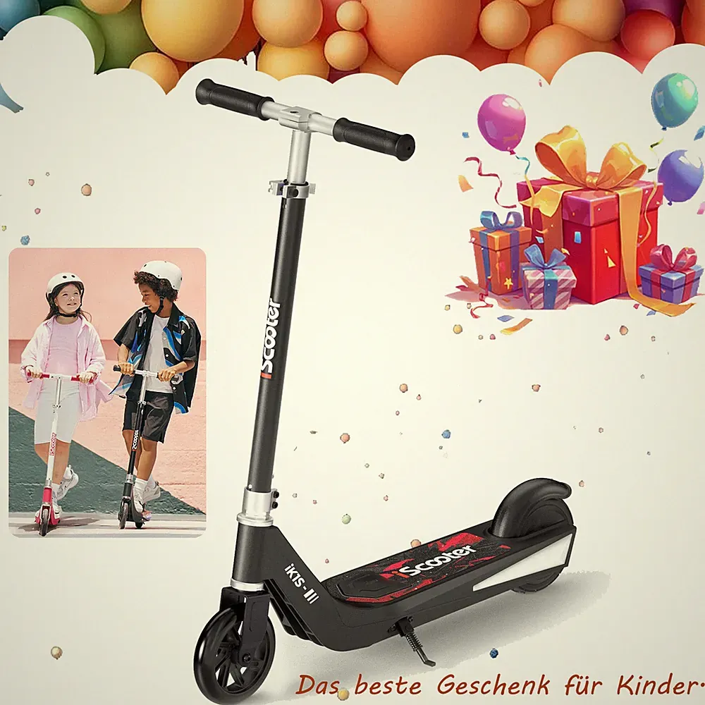 Kinder E Scooter iK1S Elektroroller 9 mph Kinderroller LED E Roller bis 5-7 KM
