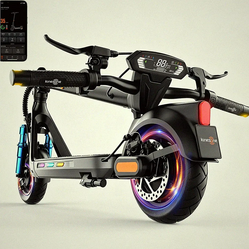 Kingsong N14KSE E-scooter 10" Elektroroller 1000W 40km LED Stoßdämpfung APP