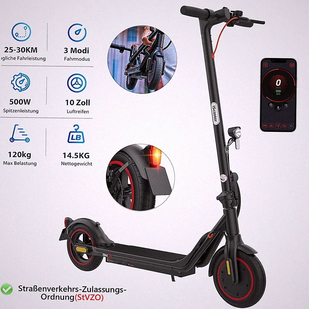 Klappbar E-Scooter mit ABE 20KM/H Elektro Scooter Elektroroller bis 30KM 120KG