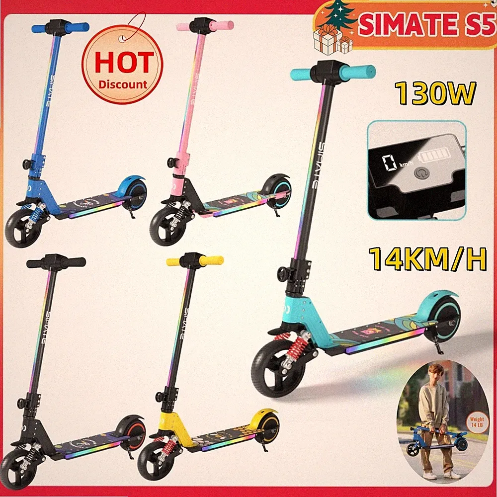 Klappbar Elektro Scooter Kinder LED Elektroroller Kinderroller Escooter 14KM/H