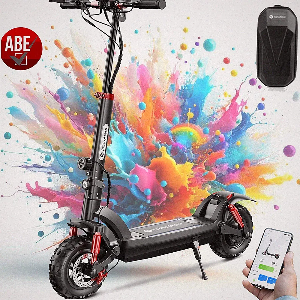 Klappbarer 11 Zoll Elektroroller Straßenzulassung Offroad E-Scooter bis 100KM