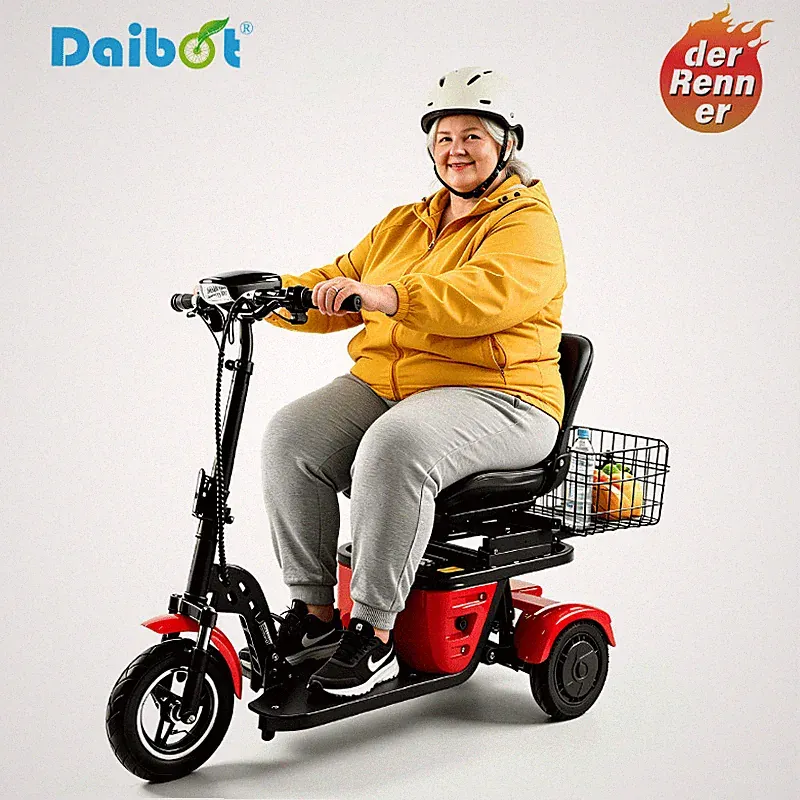 Klappbarer Daibot Senioren E-Roller mit 3 Rädern 500W Zweimotor 36V Akku
