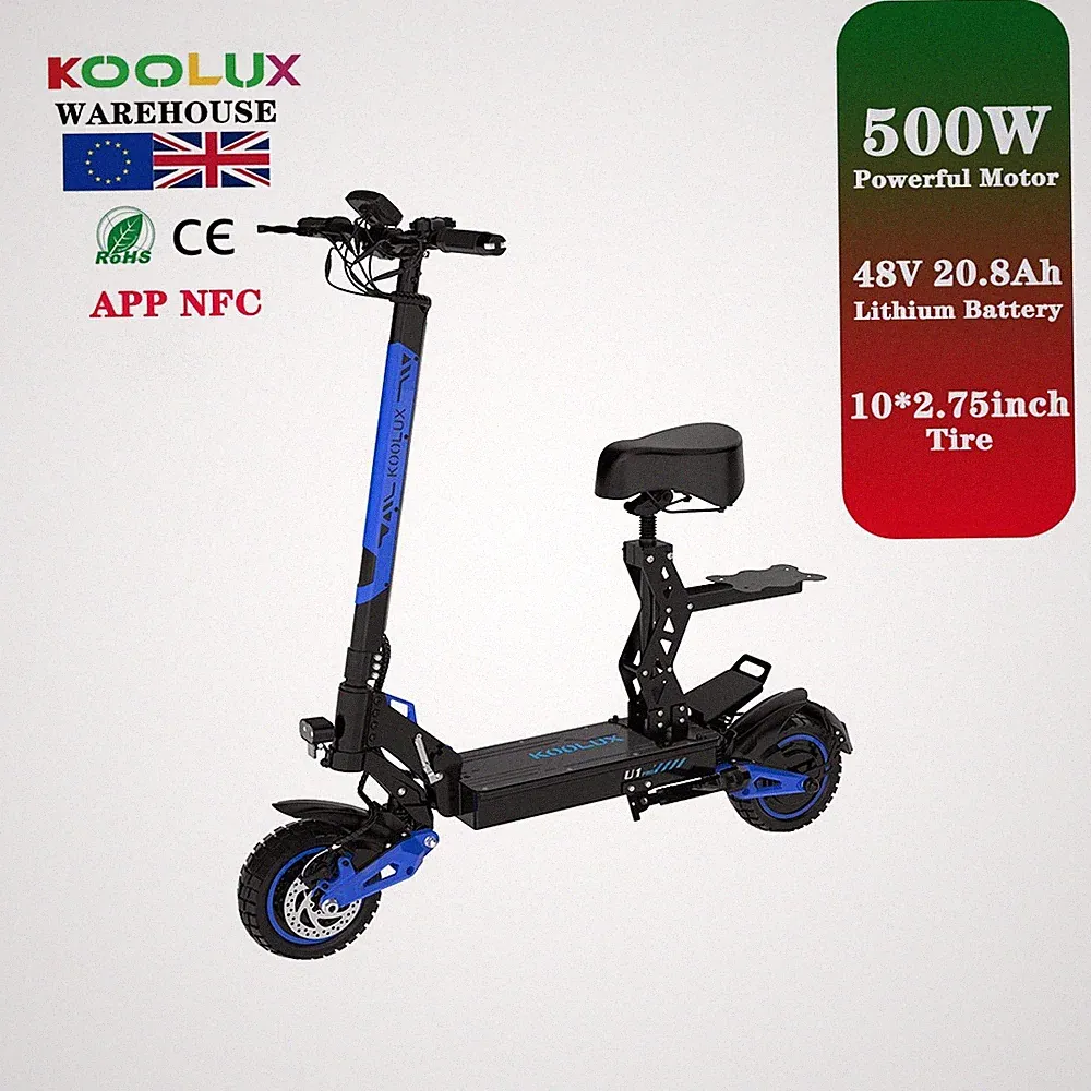 KOOLUX U1 Pro Elektroroller 1000W 48V 20.8AH E-Roller 70KM Offroad Mit APP 10''