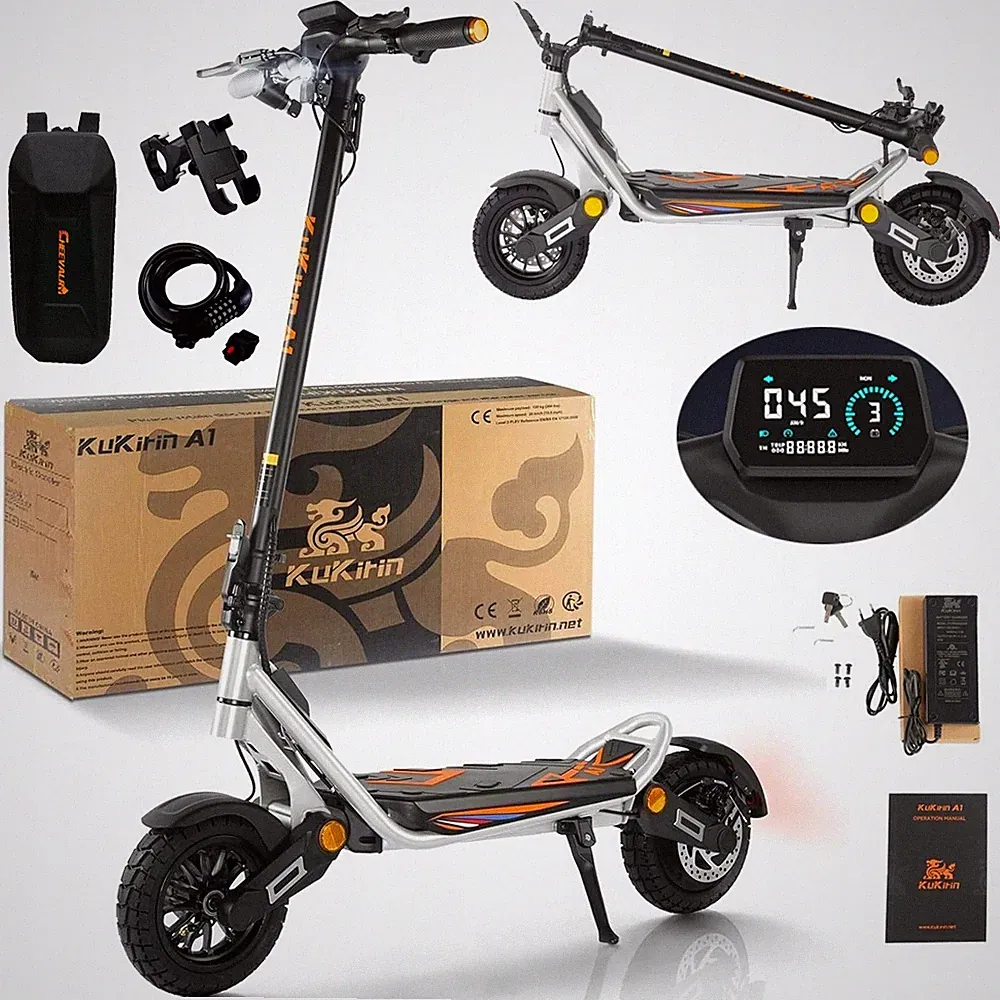KuKirin A1 10 ZOLL Elektroroller 48V 13Ah Klappbar All Terrain E-Scooter 45km/h