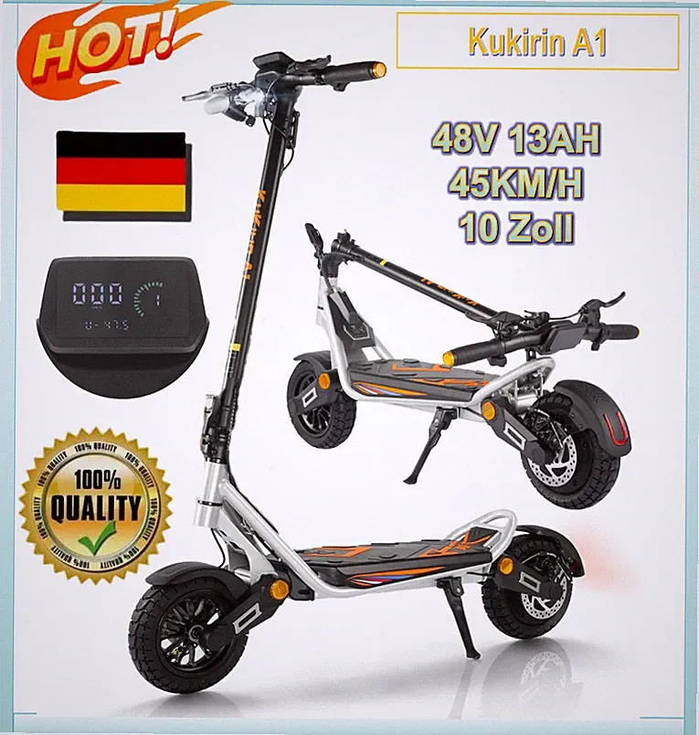 KuKirin A1 Elektroroller 1000W 48V13Ah 10''Klappbarer Top speed 45km/h E-Scooter