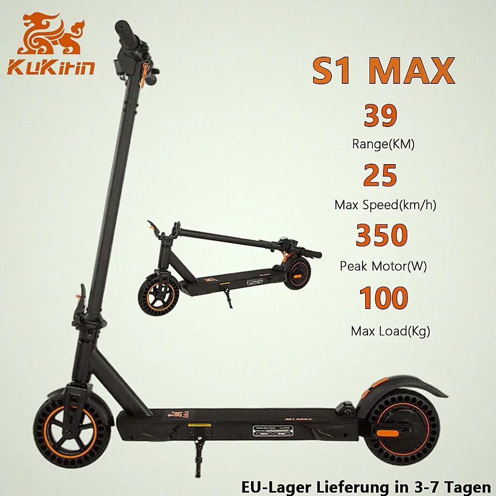 Kukirin Elektroroller 350W Offroad 8Zoll 36V10.4Ah Elektro-Roller 39KM Faltbar