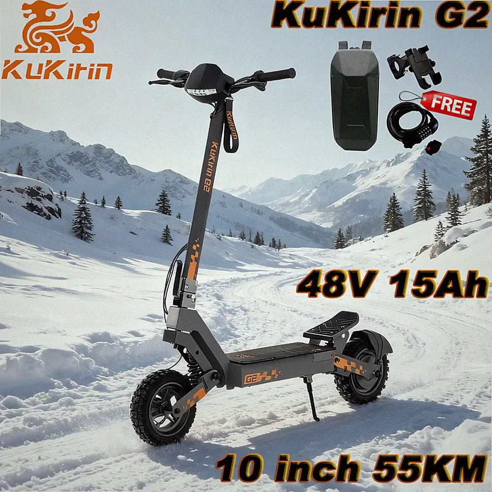 KuKirin G 2 800W Elektroroller 48V15Ah 10" Faltbarer Roller Ofroad EScooter 55KM