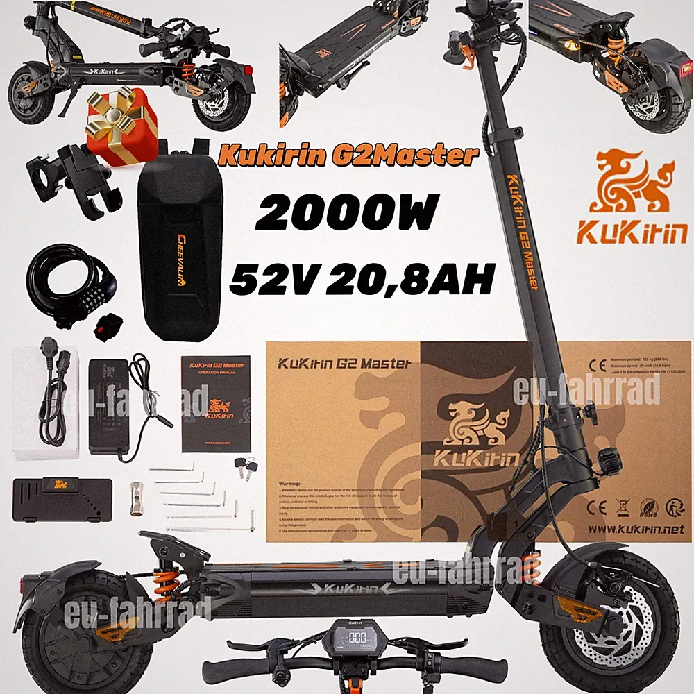 Kukirin G2Master Elektroroller 52V 20.8Ah Klappbarer Offroad E-scooter