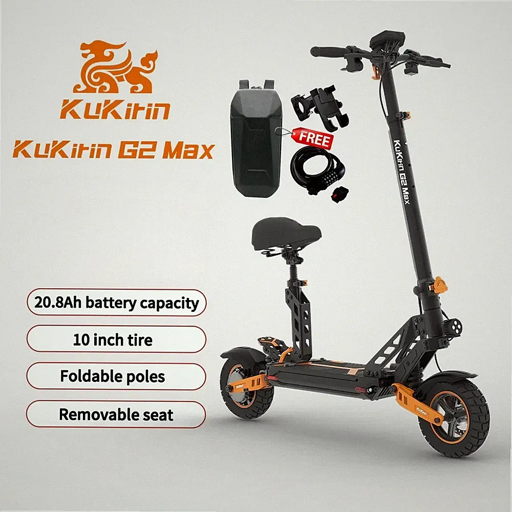 KUKIRIN G2Max 10 Zoll Elektroroller 48V 20,8AH Off-Road Klappbar E-Scooter 80KM