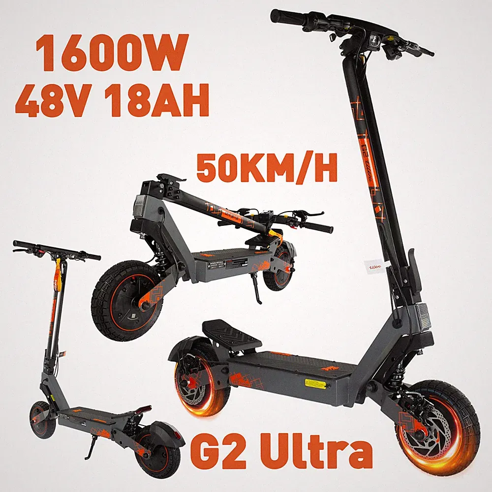 KuKirin G2Ultra 1600W Elektroroller 48V18Ah 10" Faltbar Offroad E-Scooter 50KM/H