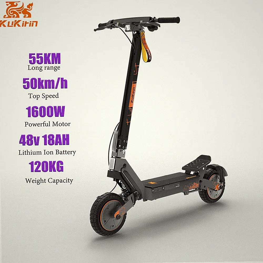 KuKirin G2Ultra Elektroroller 1600W 48V 18Ah 10 Zoll Faltbarer Offroad E-Scooter