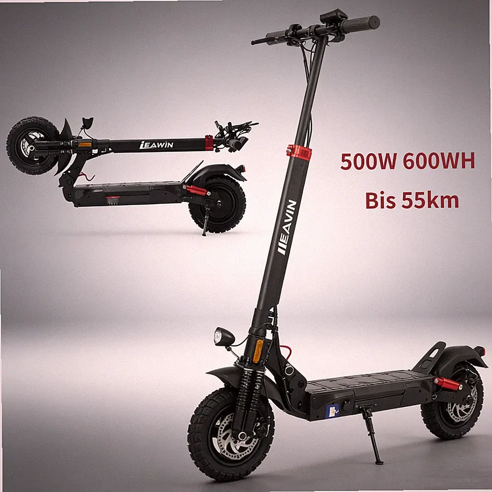 Leawin T4 Elektroroller 500W 12,5AH 55KM 10 Zoll City E-Scooter Straßenzulassug