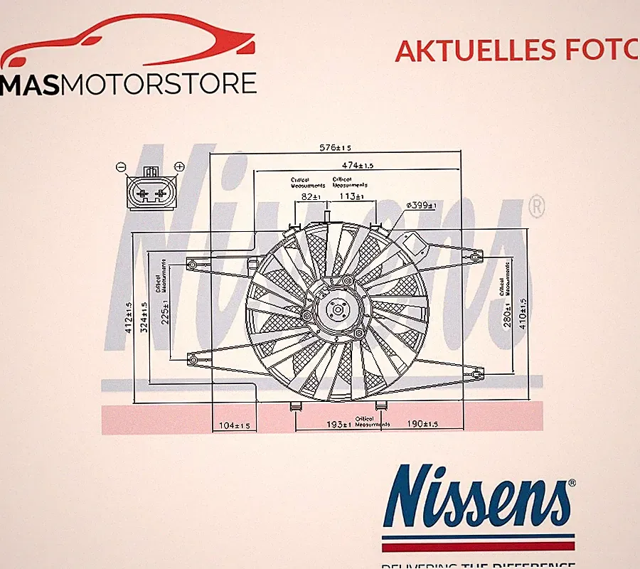 LÜFTER KÜHLERLÜFTER LÜFTERMOTOR NISSENS 85103 P FÜR ALFA ROMEO 147 1.6L