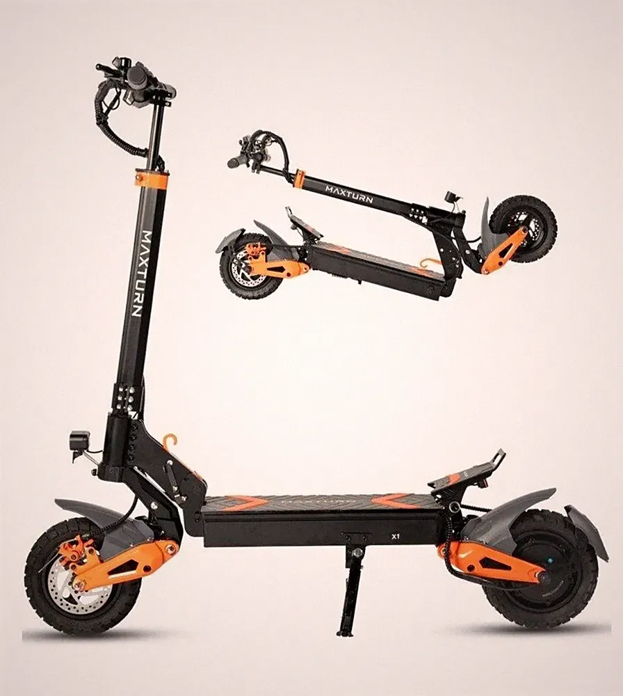 Maxtum X1 Elektroroller 1000W 48V 15,6Ah 10 Zoll Tubeless Schwarz/Orange
