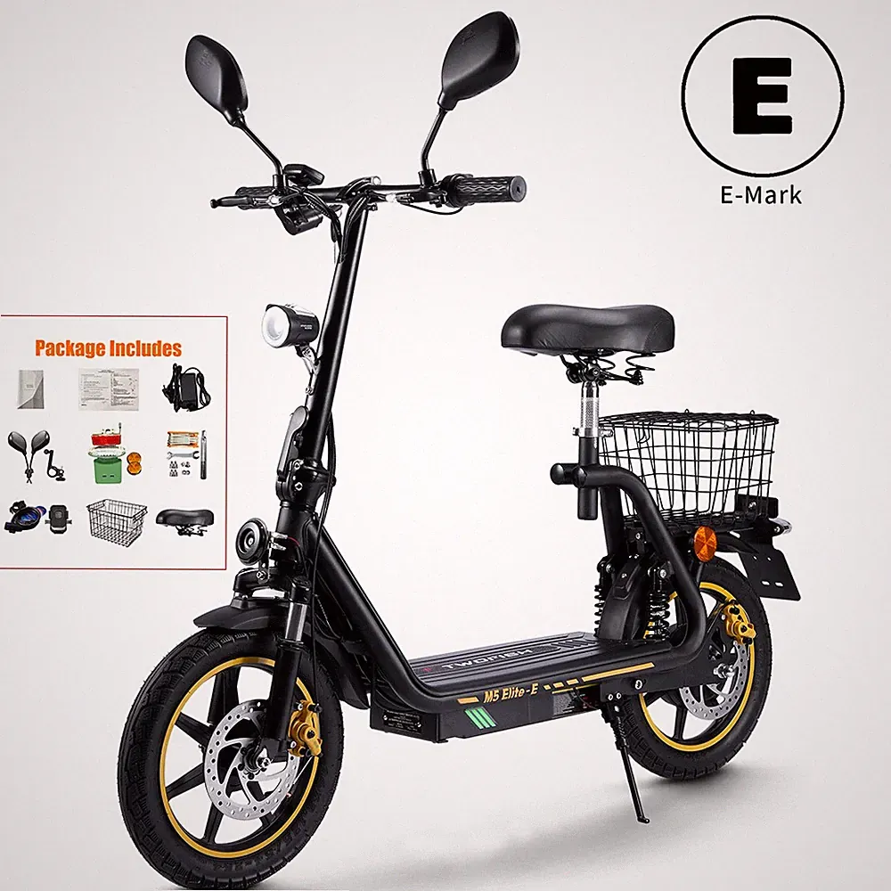 NEU 14" Mit Straßenzulassung 48V Elektro-Roller Mit Sitz TWOFISH Elektroroller