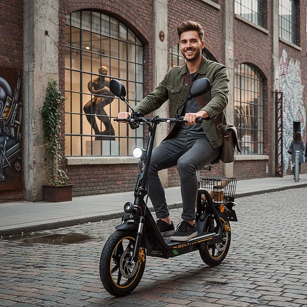 NEU 14 Zoll Mit Straßenzulassung 48V Elektro-Roller Mit Sitz Elektroroller EEC